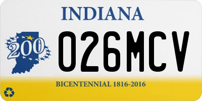 IN license plate 026MCV