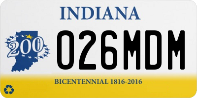 IN license plate 026MDM