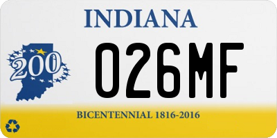 IN license plate 026MF