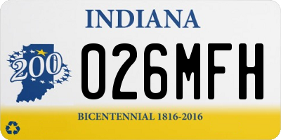 IN license plate 026MFH
