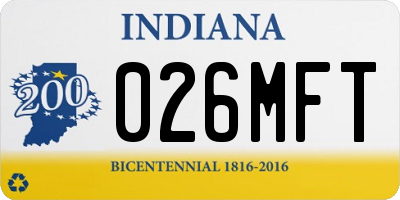 IN license plate 026MFT