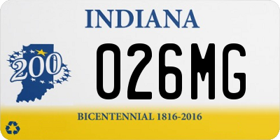 IN license plate 026MG