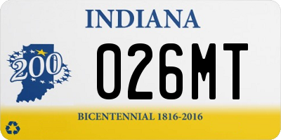 IN license plate 026MT