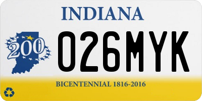 IN license plate 026MYK