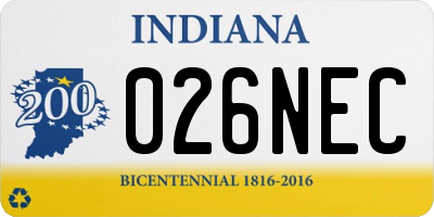 IN license plate 026NEC