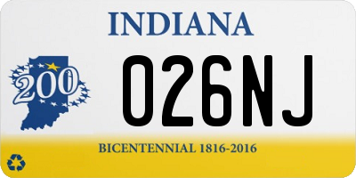 IN license plate 026NJ