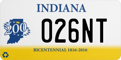IN license plate 026NT