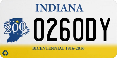 IN license plate 026ODY