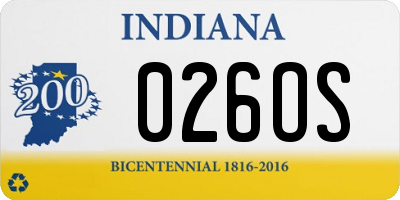 IN license plate 026OS