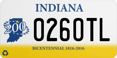 IN license plate 026OTL