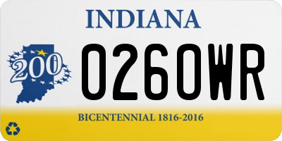IN license plate 026OWR