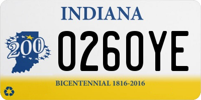 IN license plate 026OYE