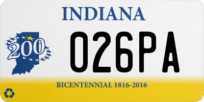 IN license plate 026PA