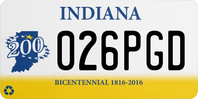IN license plate 026PGD