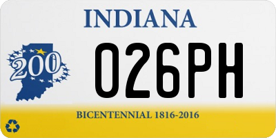 IN license plate 026PH