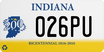 IN license plate 026PU