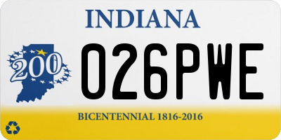 IN license plate 026PWE