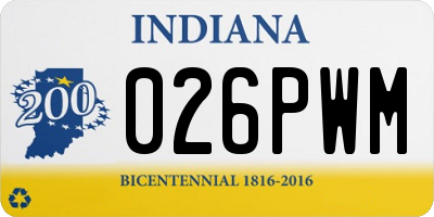 IN license plate 026PWM