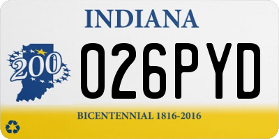 IN license plate 026PYD