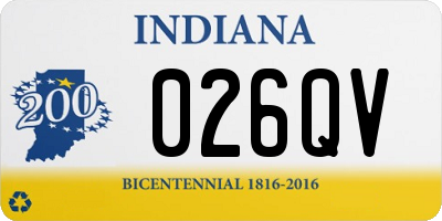 IN license plate 026QV