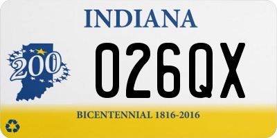 IN license plate 026QX