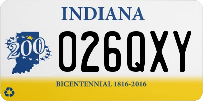 IN license plate 026QXY