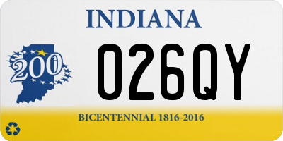 IN license plate 026QY