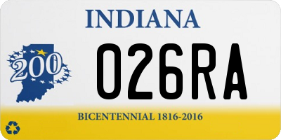 IN license plate 026RA