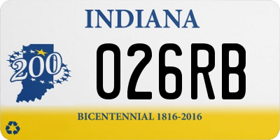 IN license plate 026RB