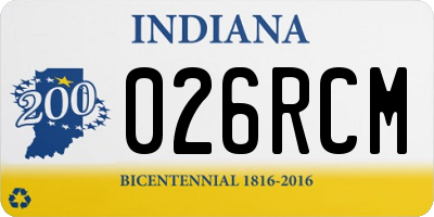 IN license plate 026RCM