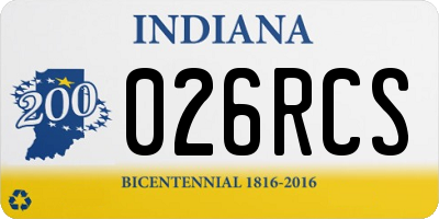 IN license plate 026RCS