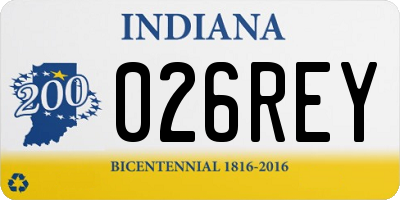 IN license plate 026REY