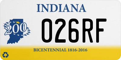 IN license plate 026RF