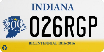 IN license plate 026RGP