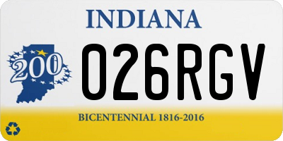 IN license plate 026RGV