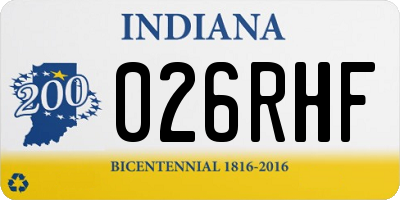 IN license plate 026RHF