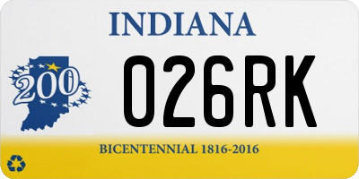 IN license plate 026RK