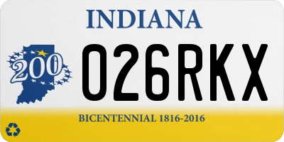 IN license plate 026RKX