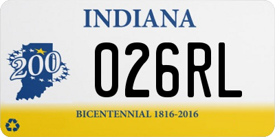 IN license plate 026RL