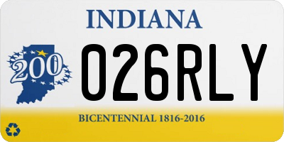 IN license plate 026RLY