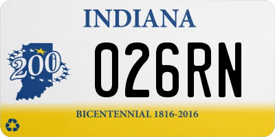 IN license plate 026RN