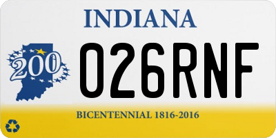 IN license plate 026RNF