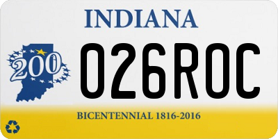 IN license plate 026ROC