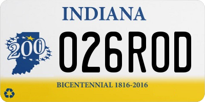 IN license plate 026ROD