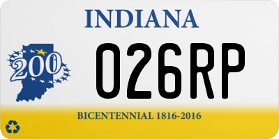 IN license plate 026RP