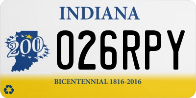 IN license plate 026RPY