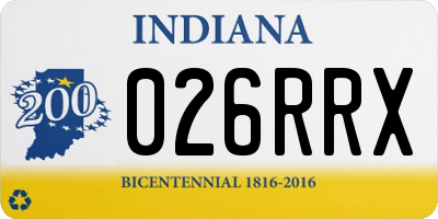 IN license plate 026RRX