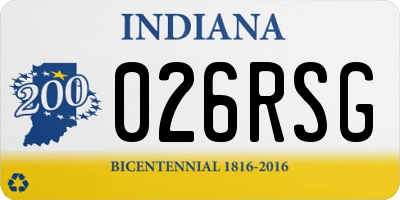 IN license plate 026RSG