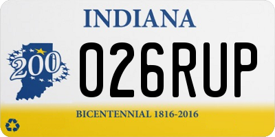 IN license plate 026RUP