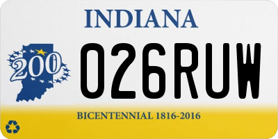 IN license plate 026RUW